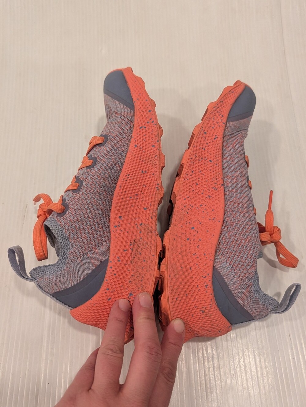 REI Women's Swiftland MT Trail Run Gray & Coral Knit Athletic Sneakers Size 7.5 - Picture 7 of 11